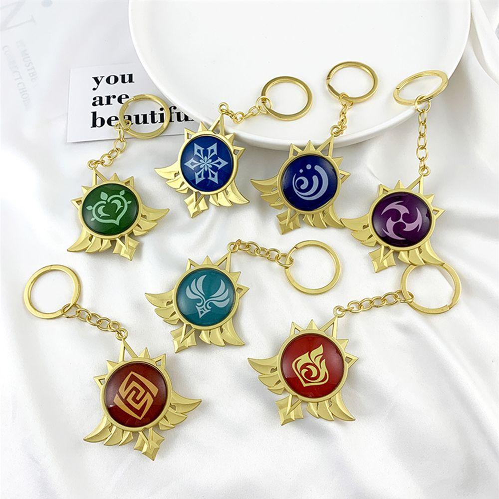 Lily Gantungan Kunci Bercahaya 7elemen Aksesoris Perhiasan Evil Eyes Eyes of God Keyring