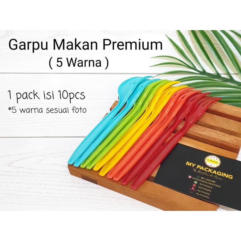 PREMIUM SENDOK MAKAN PLASTIK / GARPU MAKAN PLASTIK - Isi 10 pcs