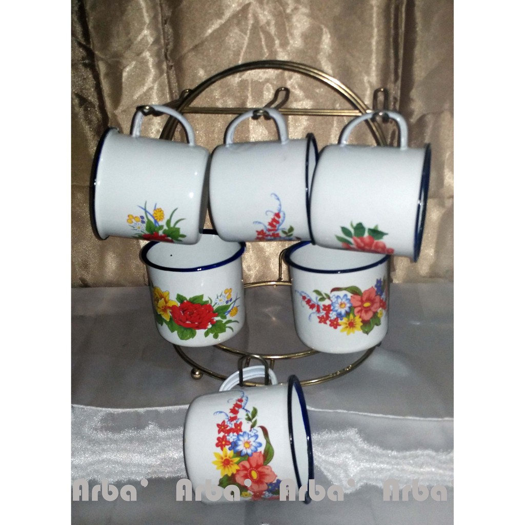 Gelas Kembang Enamel / Kaleng Jadul "Ukuran 7 Cm"