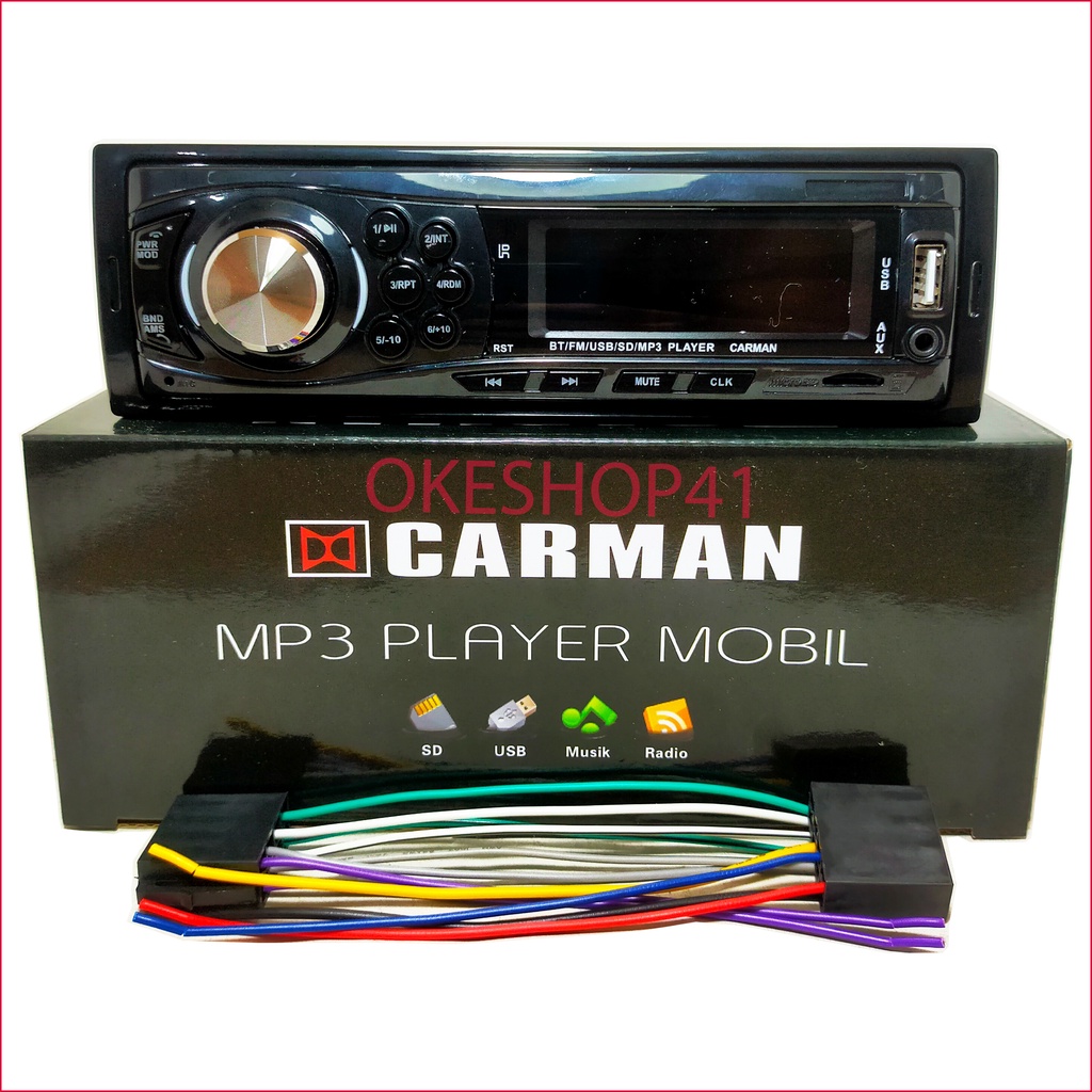 CARMAN Tape Audio Mobil Multifungsi Bluetooth USB MP3 FM Radio