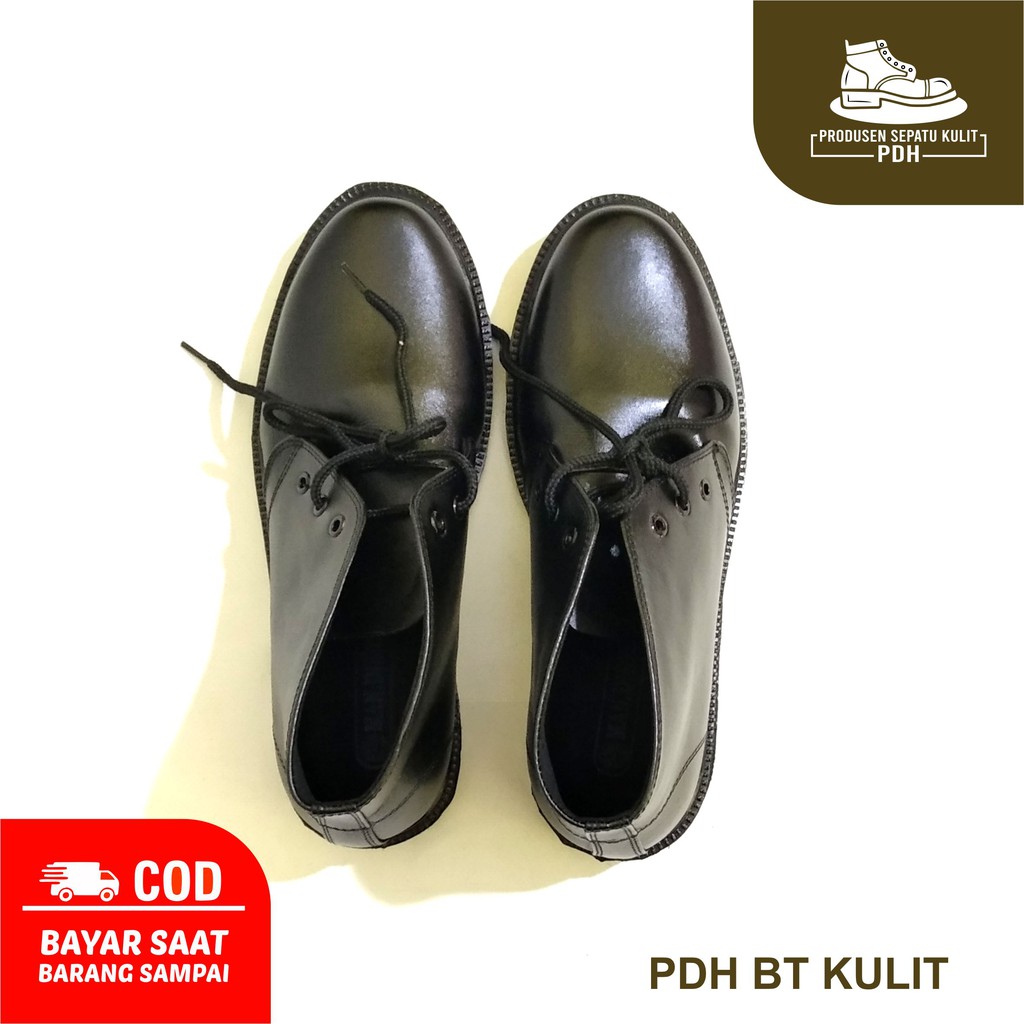 SEPATU PDH PRIA JATAH KULIT ASLI TALI SEPATU DINAS POLISI TNI SATPAM SECURITY