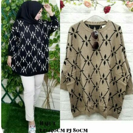 15970 Atasan rajut wanita jumbo big size import real pict/blus rajut jumbo big size fashion