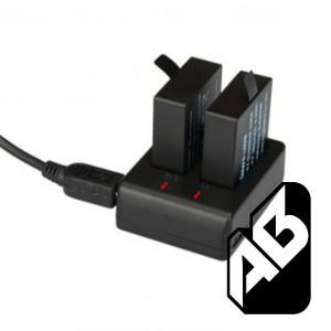 Dual Battery Charger untuk SJCAM SJ4000 SJ5000 SJ6000 M10 Battery ACTION CAM GOPRO