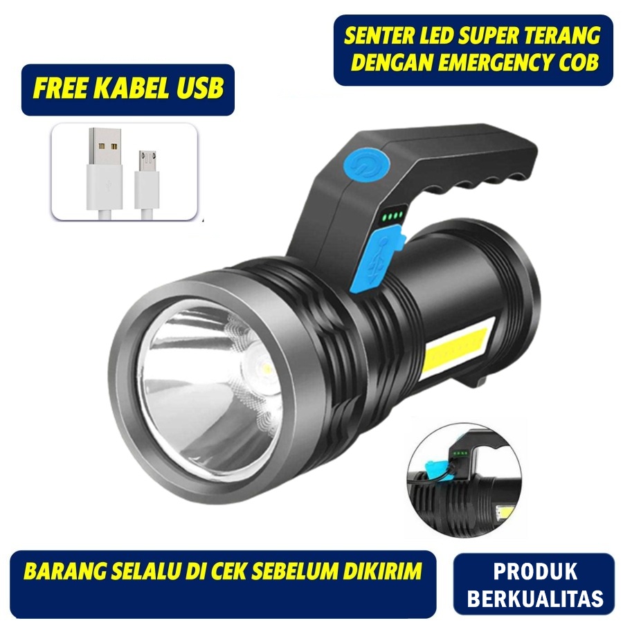 TERLARIS lampu senter led mx 7501 10cob 3w portable super terang jarak jauh anti air terbaik origina