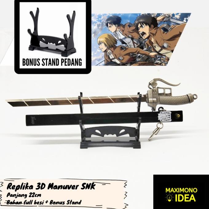 BEST SELLER GANTUNGAN KUNCI PEDANG 3D MANUVER SNK - ATTACK ON TITAN HAPPY SHOPING