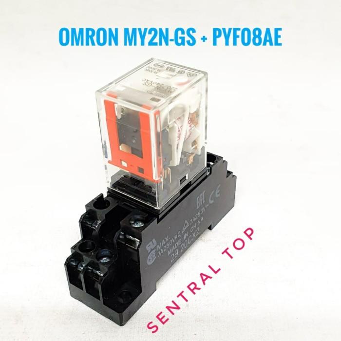 Omron Relay My2N-Gs + Socket Pyf08Ae (Original)