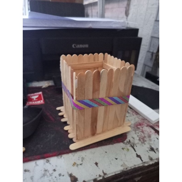Tempat Pensil Dari Stick Es krim (bulat / kotak)