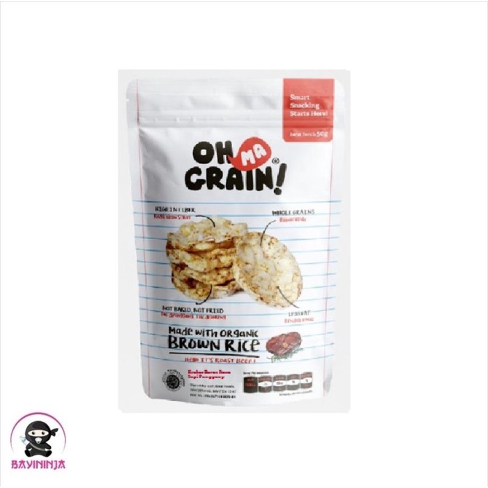 

OH MA GRAIN Popped Rice Crackers Roast Beef 50 g T-Ninjabayi 01