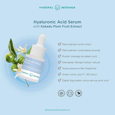 [BPOM] Mineral Botanica Hyaluronic Acid Serum (with Kakadu Plum Fruit Extract) 20ML HIDRASI KULIT