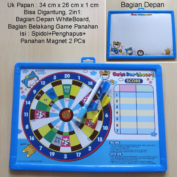

Papan Tulis WhiteBoard + Game Panahan 2in1