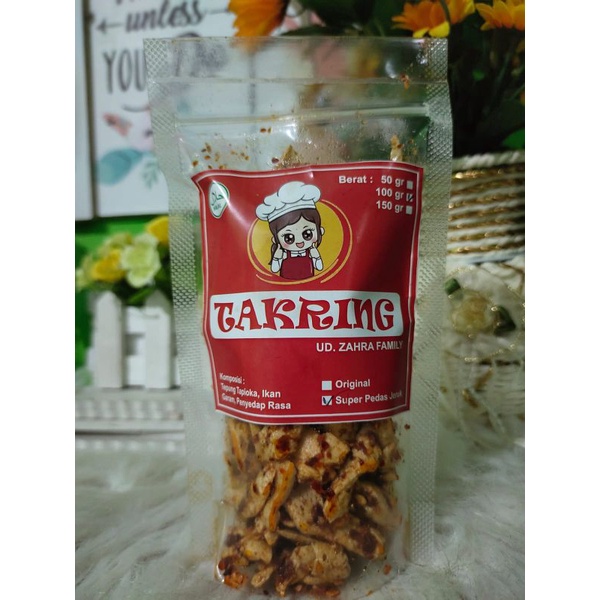

takring (otak2 kering) pedas daun jeruk 100g