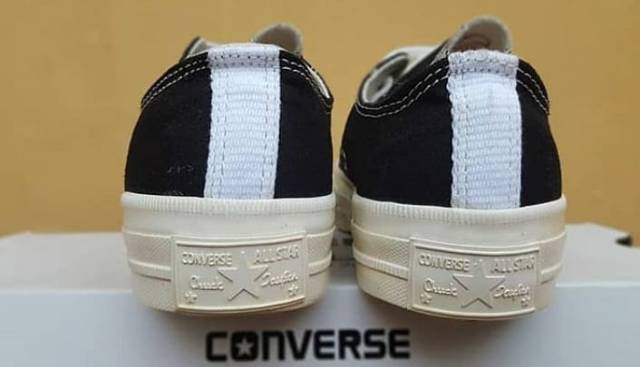 Sepatu Converse Import Vietnam Premium BNIB Play Black White Hitam Putih Sneakers Casual Pria Wanita