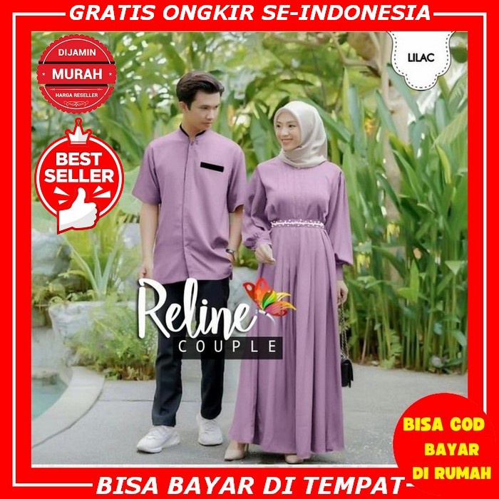 Hulya Couple - Baju Couple Kemeja Dan Gamis - Kapelan Suami Istri Baju Gamis Syari Muslim Couple Dre