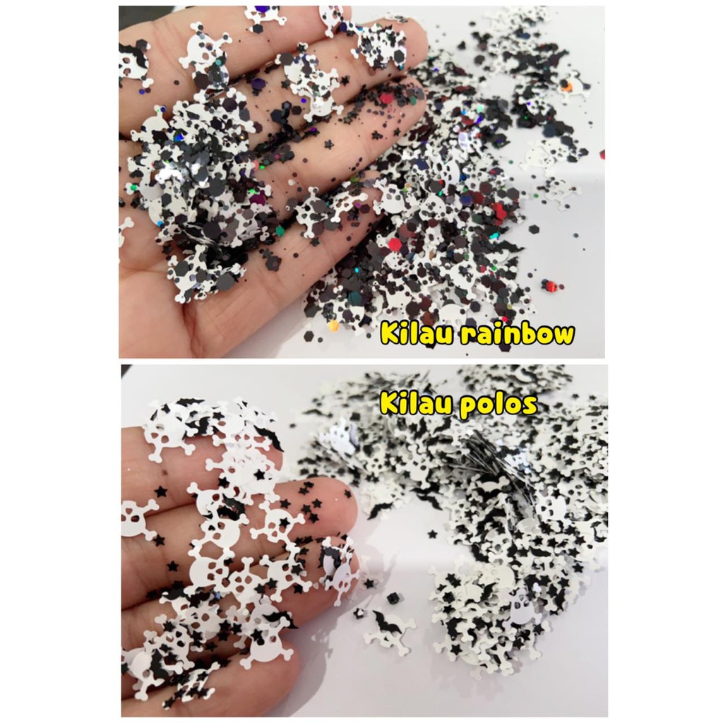 Skeleton bat star mix glitter halloween dekorasi aksesoris pria