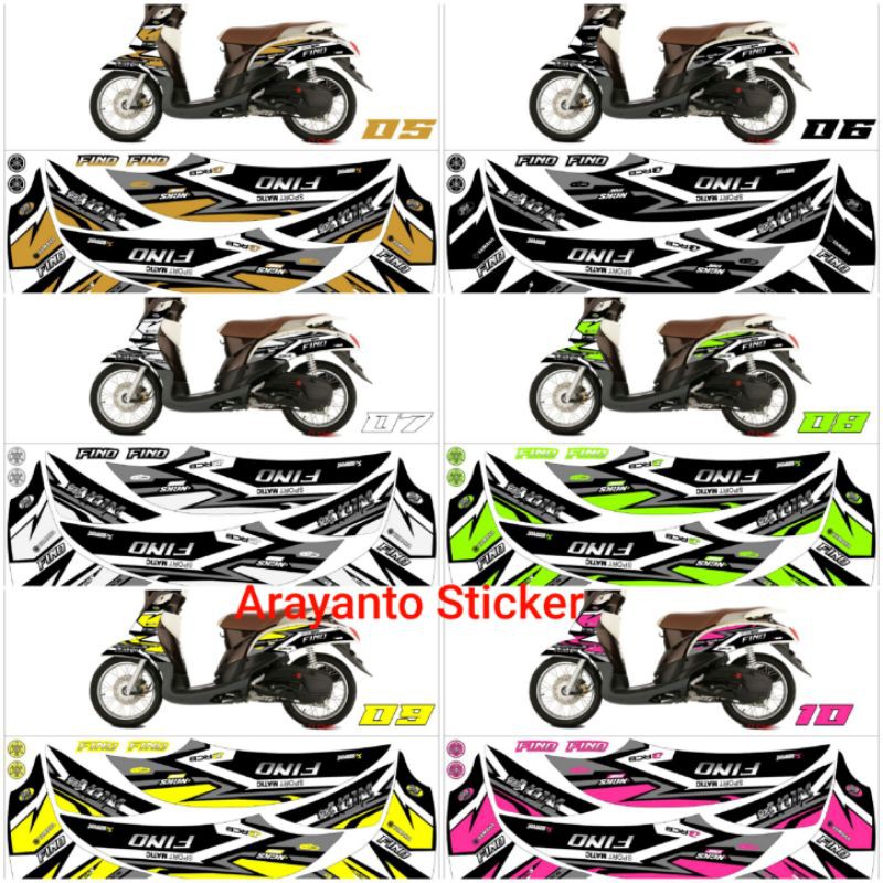 Sticker Striping Mio Fino Karbu Sporty 2012-2013 Semifullbody Variasi ARS02 (Semua Ready Bisa COD)
