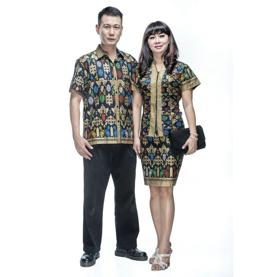 BATIK SARIMBIT COUPLE KELUARGA SERAGAM MURAH KOPEL COPLE ANAK ROK N BLUS SANTIKA PRODO PENDEK HITAM