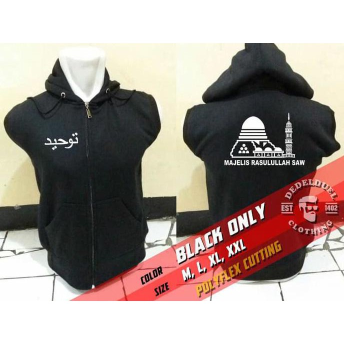 Joy Fashion Zipper Sweater Jacket Rompi Tanpa Lengan Majelis Rosululloh