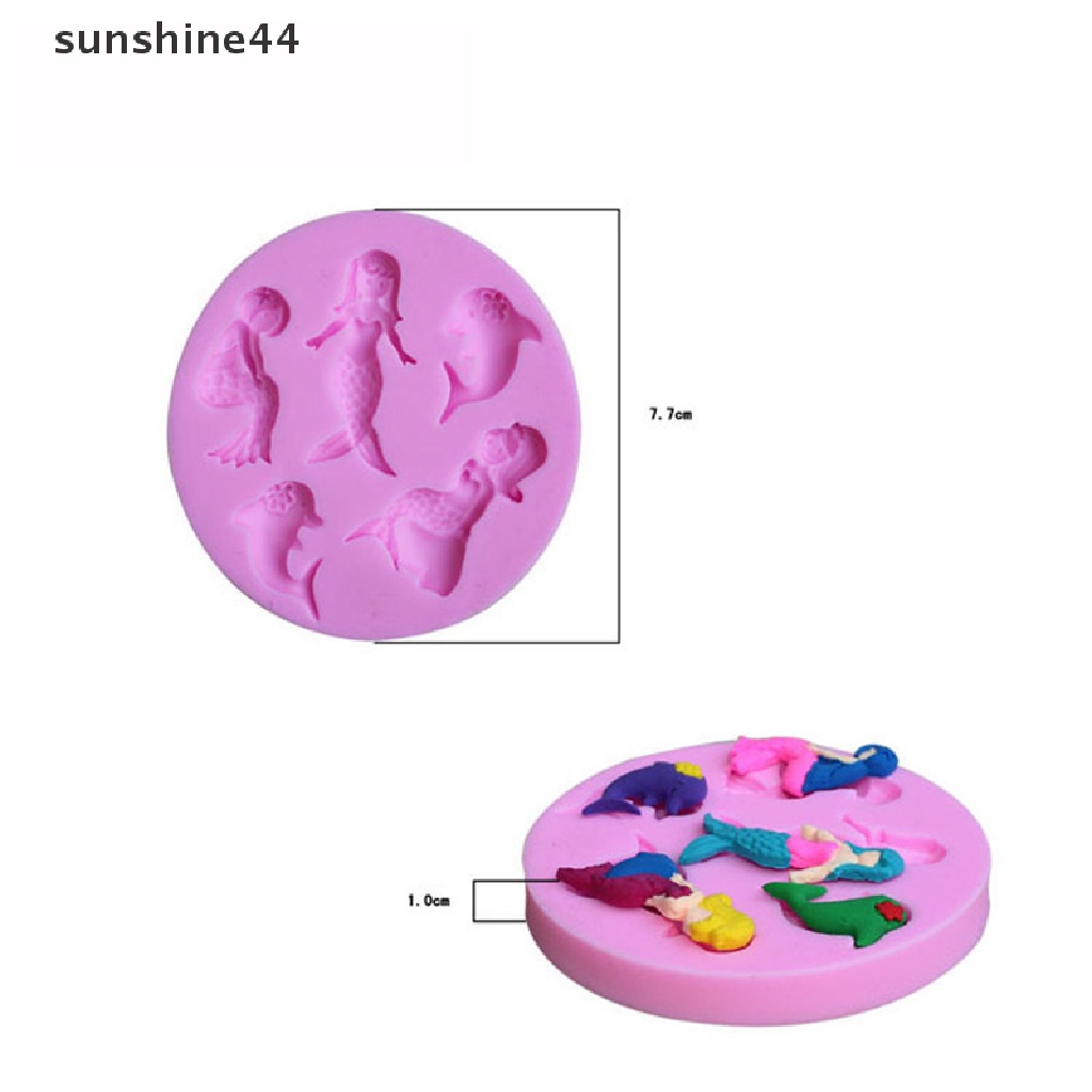 Sunshine Cetakan fondant / Cokelat Bentuk mermaid Bahan Silikon Untuk Dekorasi Kue