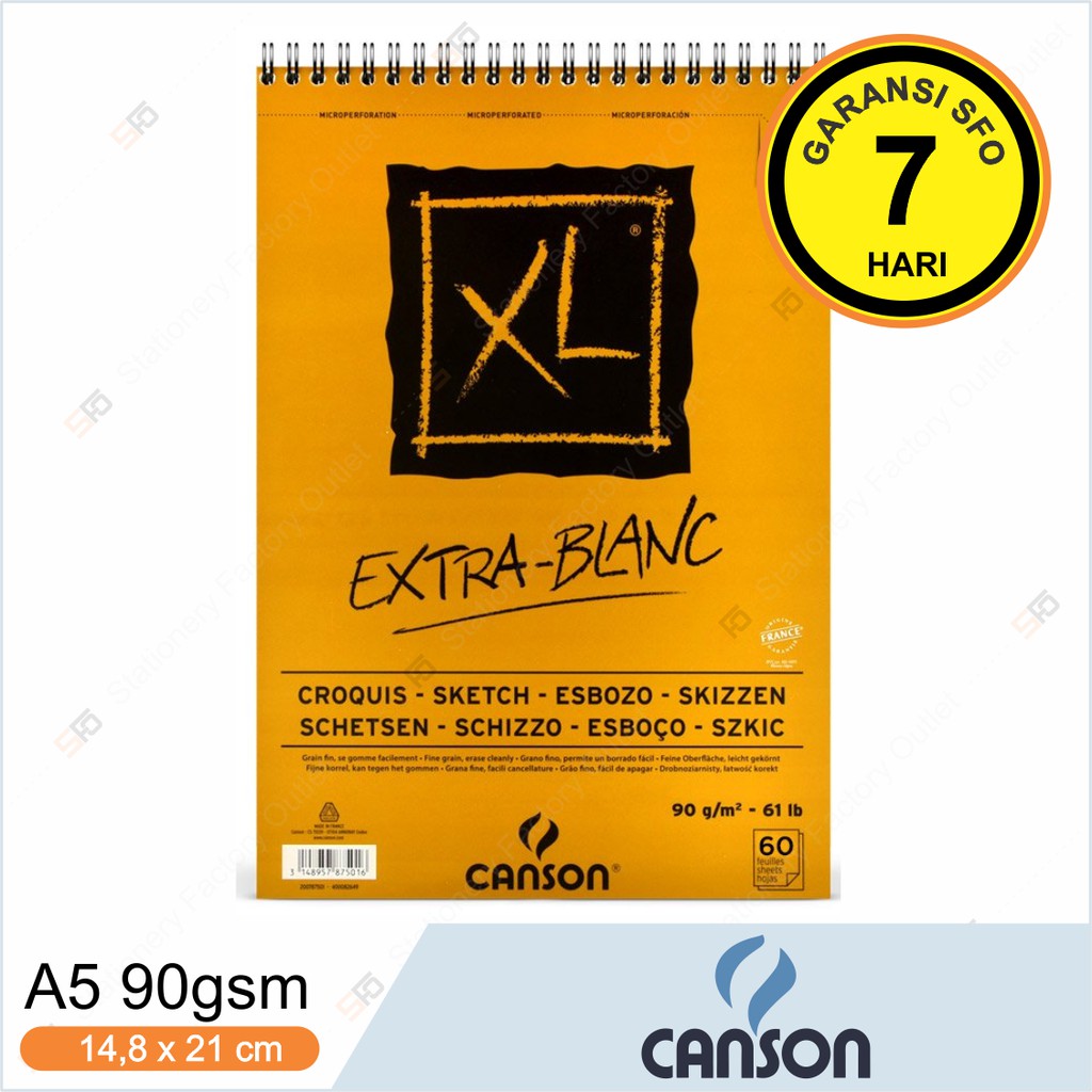 

Canson XL Extra-Blanc A5 90g - 60 sheets