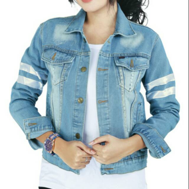 SALE JAKET JEANS WANITA JAKET DENIM LEVIS CEWEK UKURAN S M L XL XXL WARNA BIRU MURAH REAL PICTURE