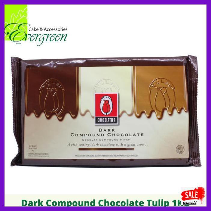 

SAKMACOKLAT- DARK CHOCOLATE COMPOUND 1KG COKLAT DARK TULIP -MAKANAN-MINUMAN.