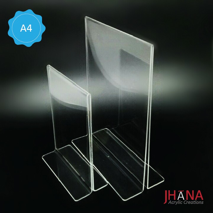 

A4T Tentcard Acrylic / Tempat Brosur / Nomor Meja / Tent Holder Akrilik / acrylic / Akrilik Menu