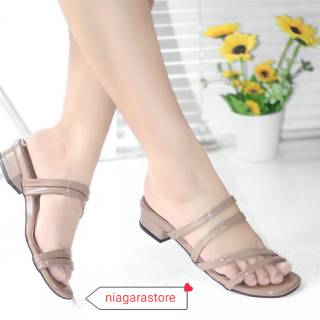 Niagarastore sepatu  wanita hak  chunky pendek  tinggi 3cm 