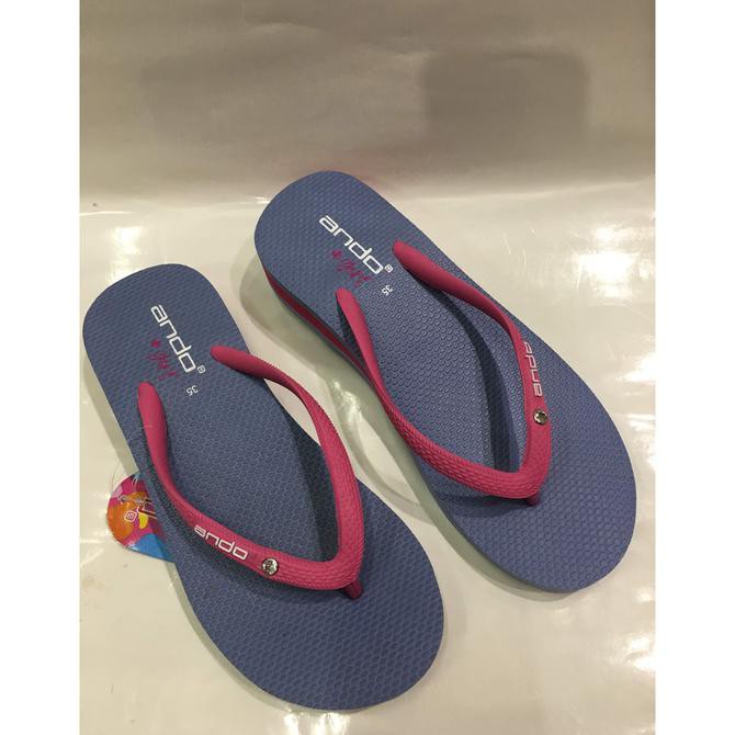 Sandal Jepit Ando Nice Queen Anak Cewe / Anak Perempuan Fuchia/Aqua K31 Termurah