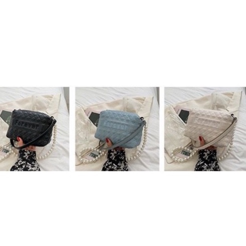 BJ15792 - BEIGE/BLACK/BLUE/GREEN - TAS SLEMPANG JINJING TOTEBAG HANDBAG SHOULDERBAG BAHU TALI MUTIARA IMPORT TAS WANITA FASHION IMPORT MODIS ELEGAN TERMURAH TERLARIS TERBARU BAGSTORE JAKARTA TAS BATAM ZCJ2514 ELJ5792