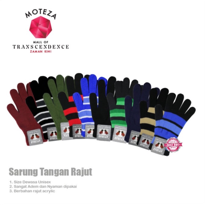 Moteza Sarung Tangan Kain Rajut Motor (Nyaman)