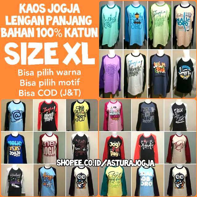 Kaos jogja lengan panjang 100 cotton KHUSUS SIZE XL Kaos jogja lengan panjang 100 cotton KHUSUS SIZE XL