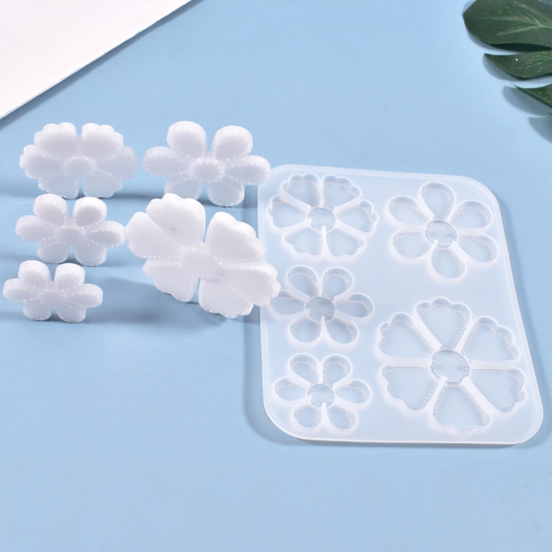 SIY  Crystal Epoxy Resin Mold Five Petals Listing Pendant Silicone Mould DIY Crafts Flower Jewelry Making Tool