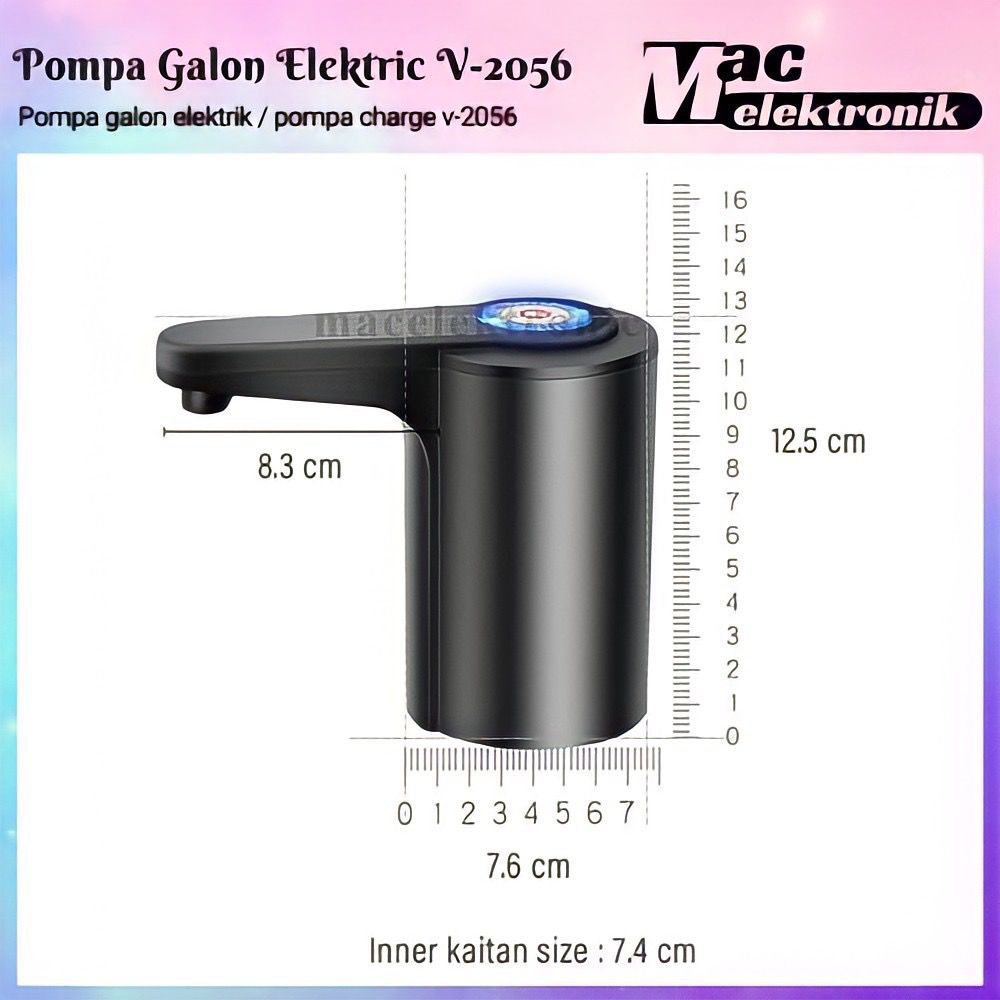 Pompa Galon Elektrik V-2056 USB Rechargeable Dispenser Air Minum Otomatis Water Pump