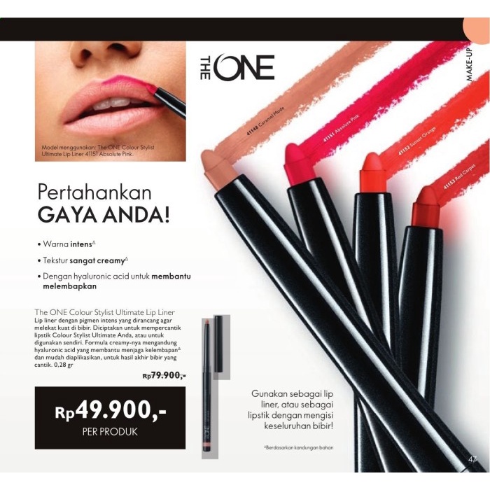 Ready Ori The One Colour Stylist Ultimate Lip Liner - Lip Liner - Absolute Pink Oriflame + Bonus NIN