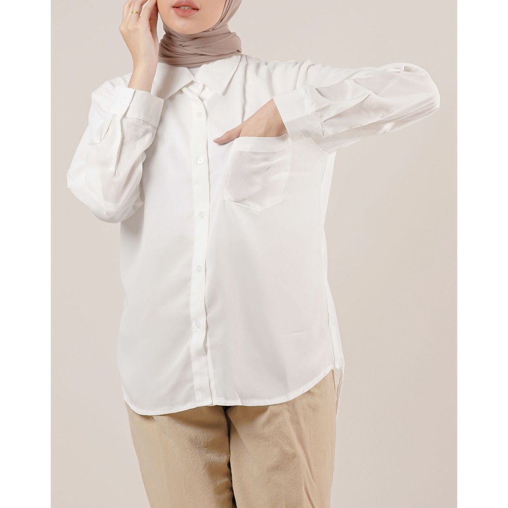 KEMEJA BLOUSE POLOS NAIMA KATUN WOLFIS PREMIUM SHIRT B388