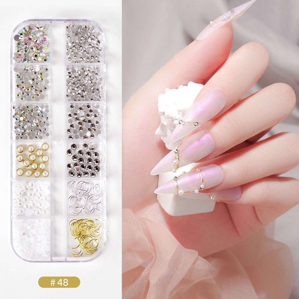 Rhinestone Manik Hiasan Kuku Nail Art Decoration Wheel-Manik Kerang