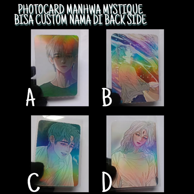 PHOTOCARD MANHWA MYSTIQUE, BISA CUSTOM NAMA DI BACK SIDE