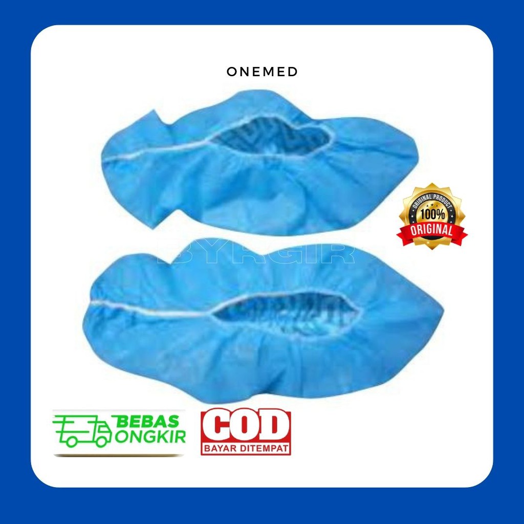 Disposable Shoe Shoes Cover Non Woven Spun Bond Spounbond Sepatu Medis Sekali Pakai PUTIH HIJAU BIRU-3
