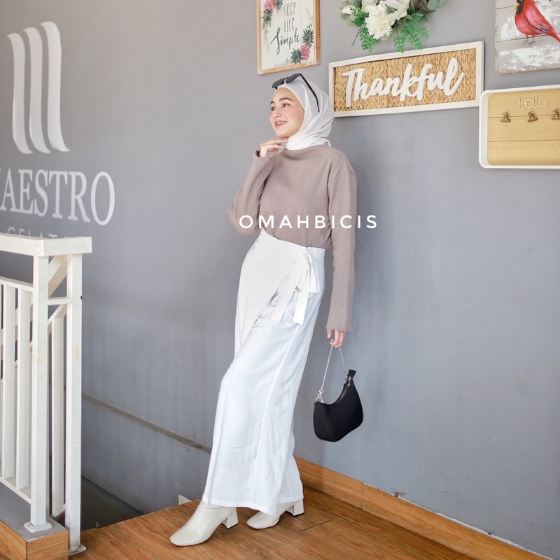 Shafira Tied Kulot pants Air flow By omahbicis -Wrap Pants-Celana Korea -Celana Anti kusut -Celana anti Setrika