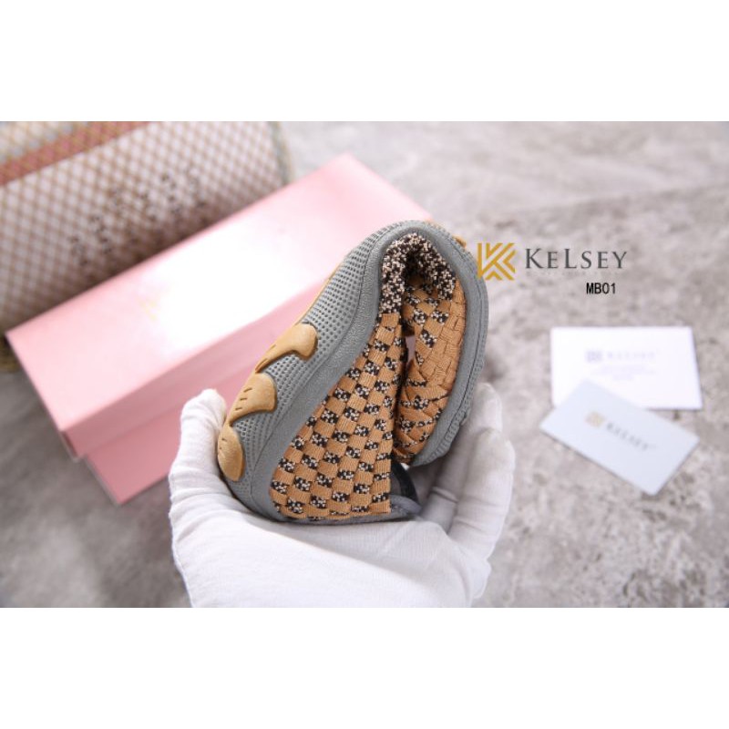 (GRATIS ALAS KAKI) Kelsey Sepatu Rajut Wanita MB01 Flats Shoes Rajut anyaman