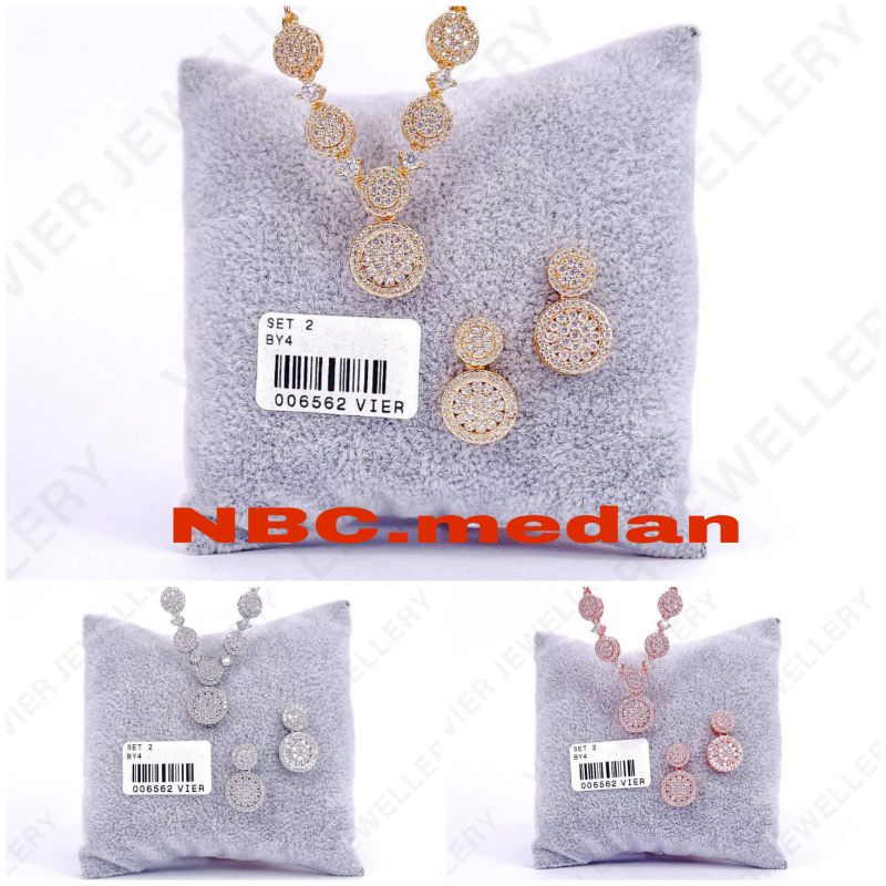 Set micro diamond premium(kalung,anting)anti karat,vier asli,lapis mas 18,22k