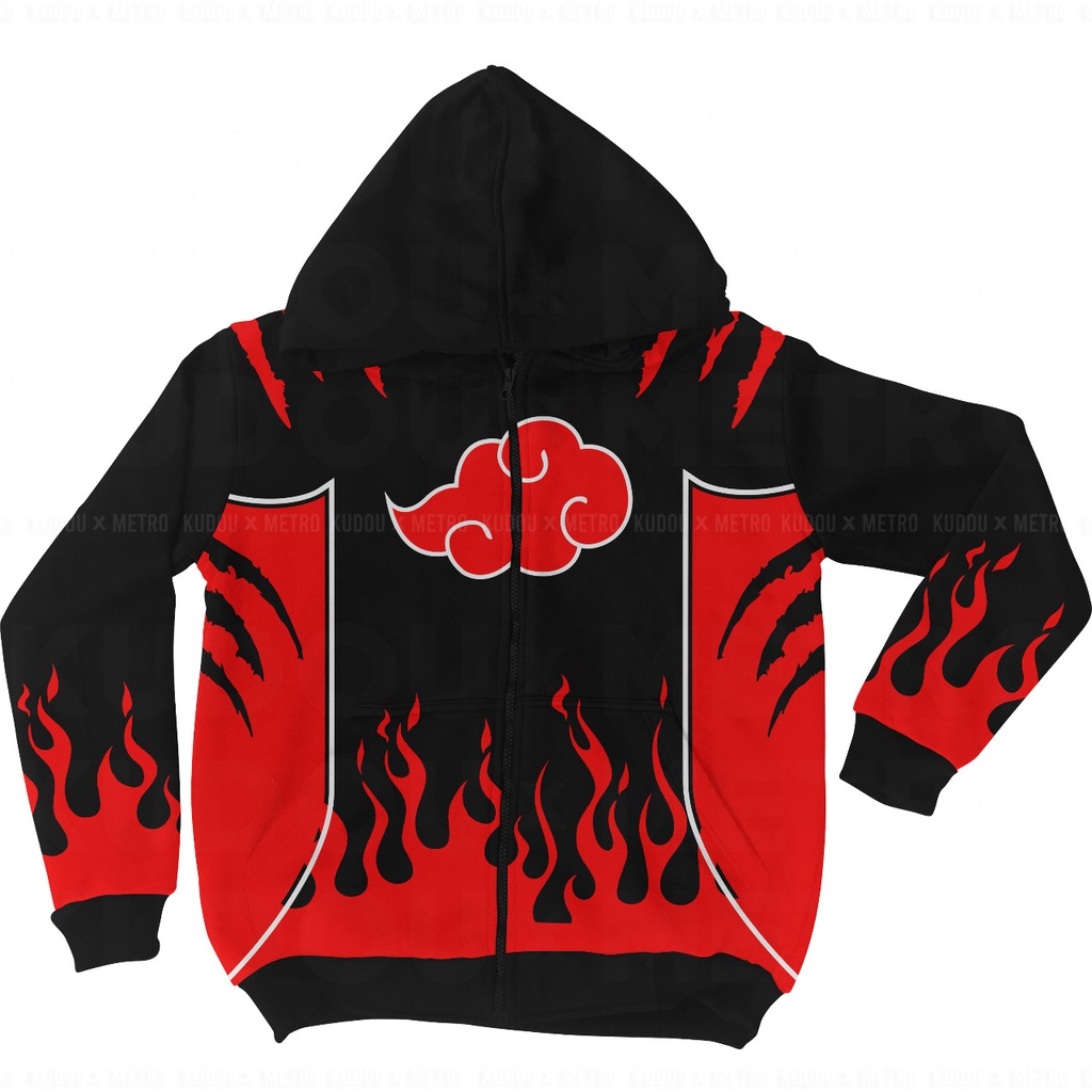 Jaket Akatsuki Fire Anti Village Fullprint Anime Manga Naruto Premium Unisex