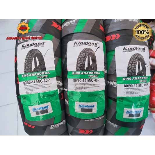 Ban Motor KINGLAND ANACONDA Tubeless ( TL ) 80 / 90 - 14 Ring 14 Kingland Anaconda