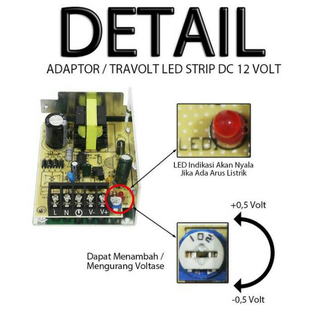 Adaptor Trafo untuk Lampu Strip LED