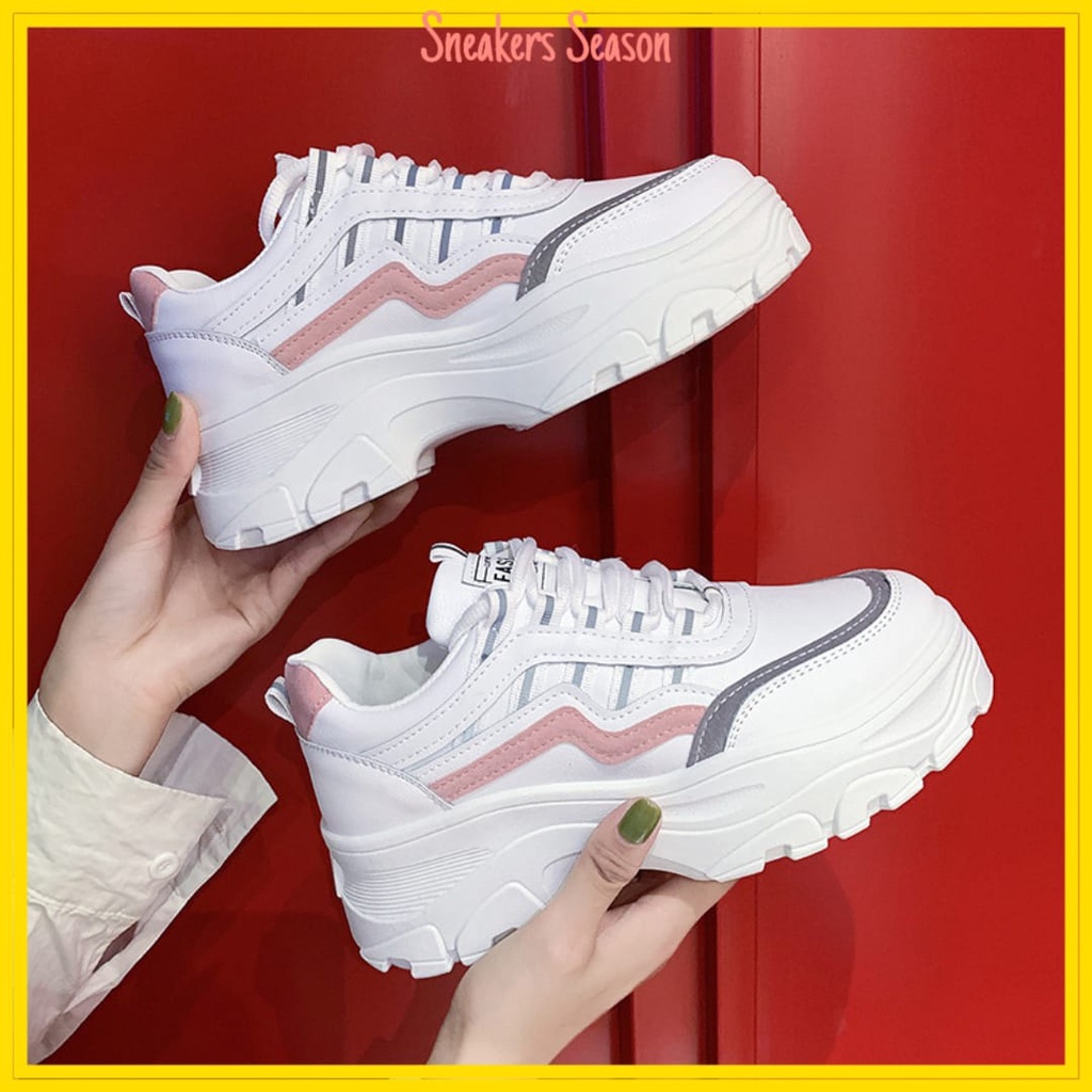 COD SS 1A06 Sepatu Sneakers Wanita Import Korea Sport Sepatu Putih