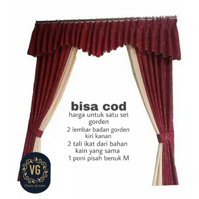 Gorden poni set / gorden ruang tamu / gorden satu set / gorden model / gorden model pintu tengah