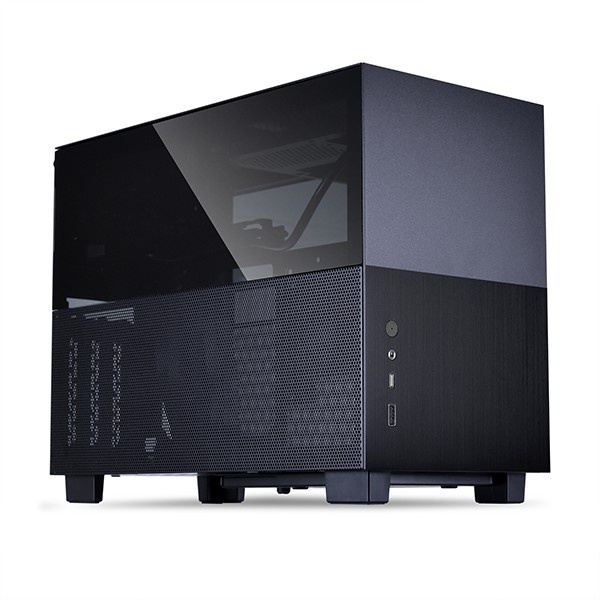 LIAN LI Q58X4 - BLACK - ALUMINUM MINI-ITX CASE - PCIe4.0 - TEMPERED