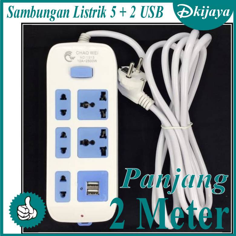 Stop Kontak USB Kabel Sambungan Listrik Colokan Cabang USB Charge