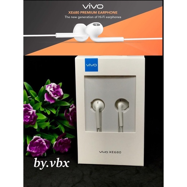 HANDSFREE EARPHONE VIVO XE680 ORI PACKING DUS PROMO SEN