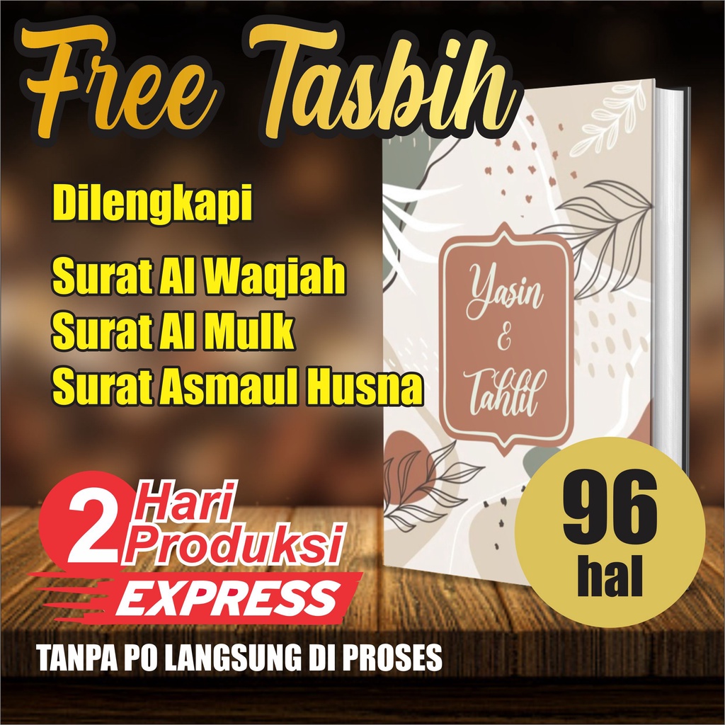 BUKU YASIN 96 HAL + FOTO +TASBIH LENGKAP AL WAQIAH, AL MULK, ASMAUL HUSNA